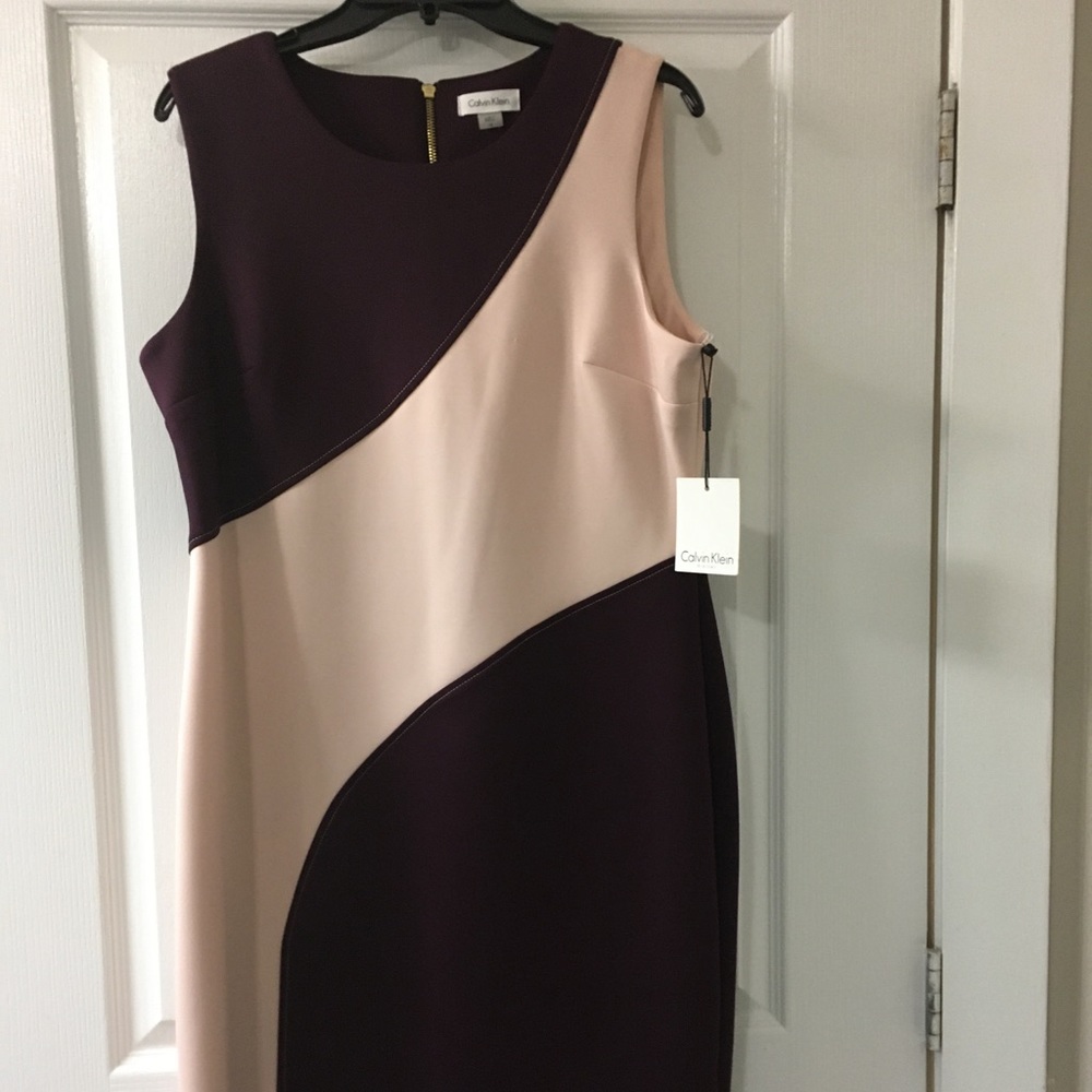 Mauve and burgundy dress